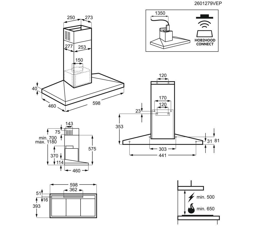 AEG DKB6671HM 60 cm Chimney Cooker Hood - Stainless Steel image number 2 of 7