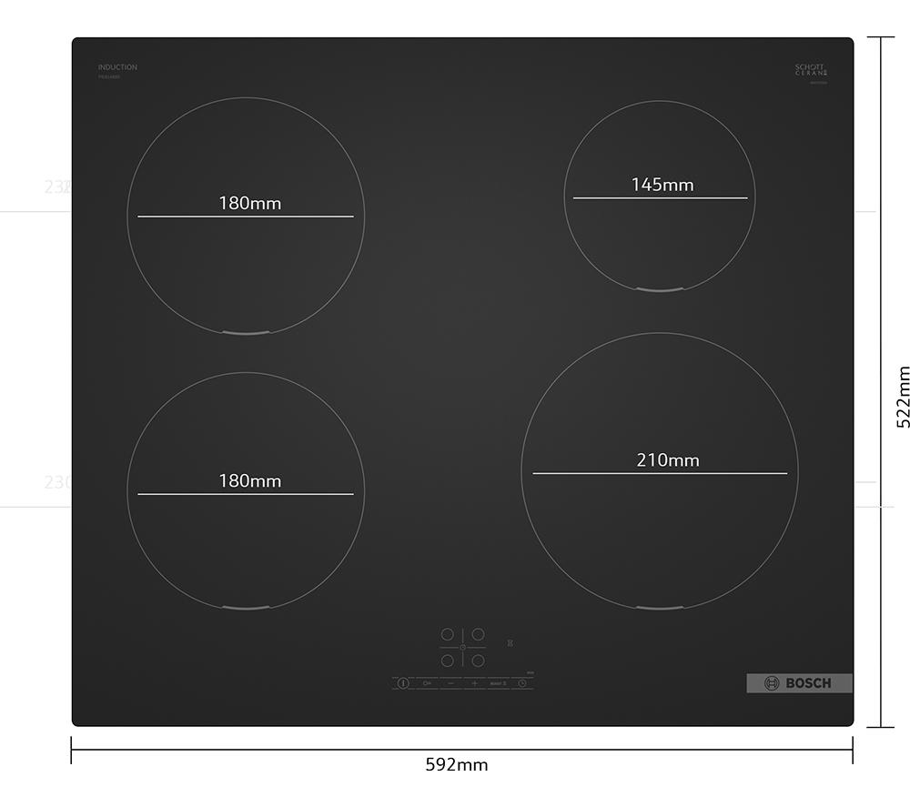 BOSCH Series 4 PIE61ABB5E 60 cm Electric Induction Hob - Matte Black image number 3 of 18
