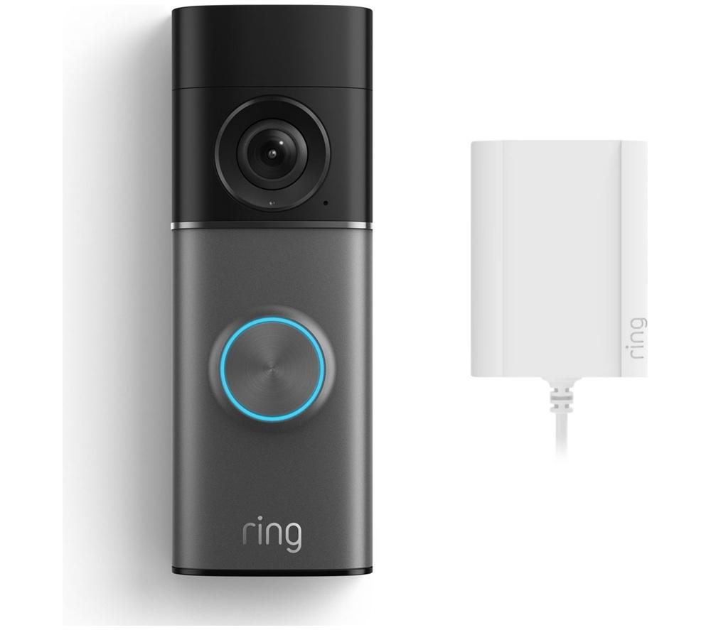RING Wired Retinal 4K Video Doorbell Pro (Newest Gen) with Plug-In Adaptor - Deep Silver