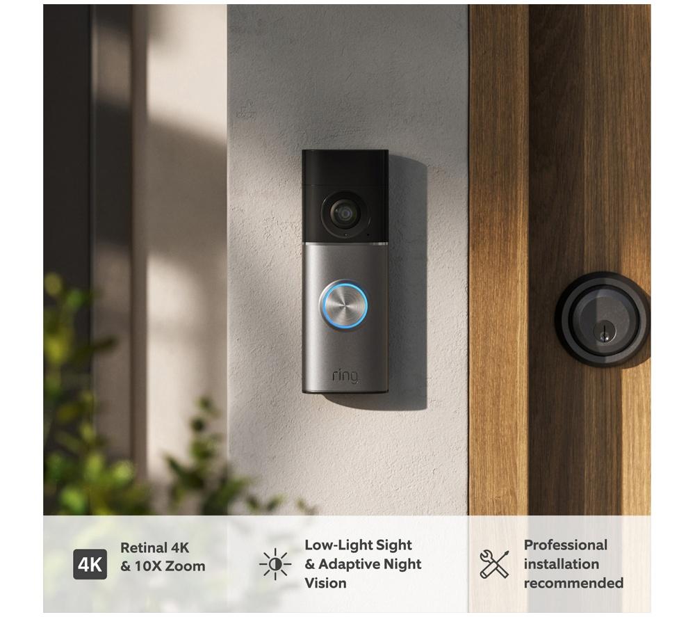 RING Wired Retinal 4K Video Doorbell Pro (Newest Gen) with Plug-In Adaptor - Deep Silver image number 3 of 7