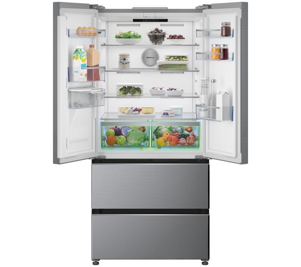 BEKO HarvestFresh AeroFlow GNE48510DVPX American-Style Fridge Freezer - Brushed Steel image number 3 of 26