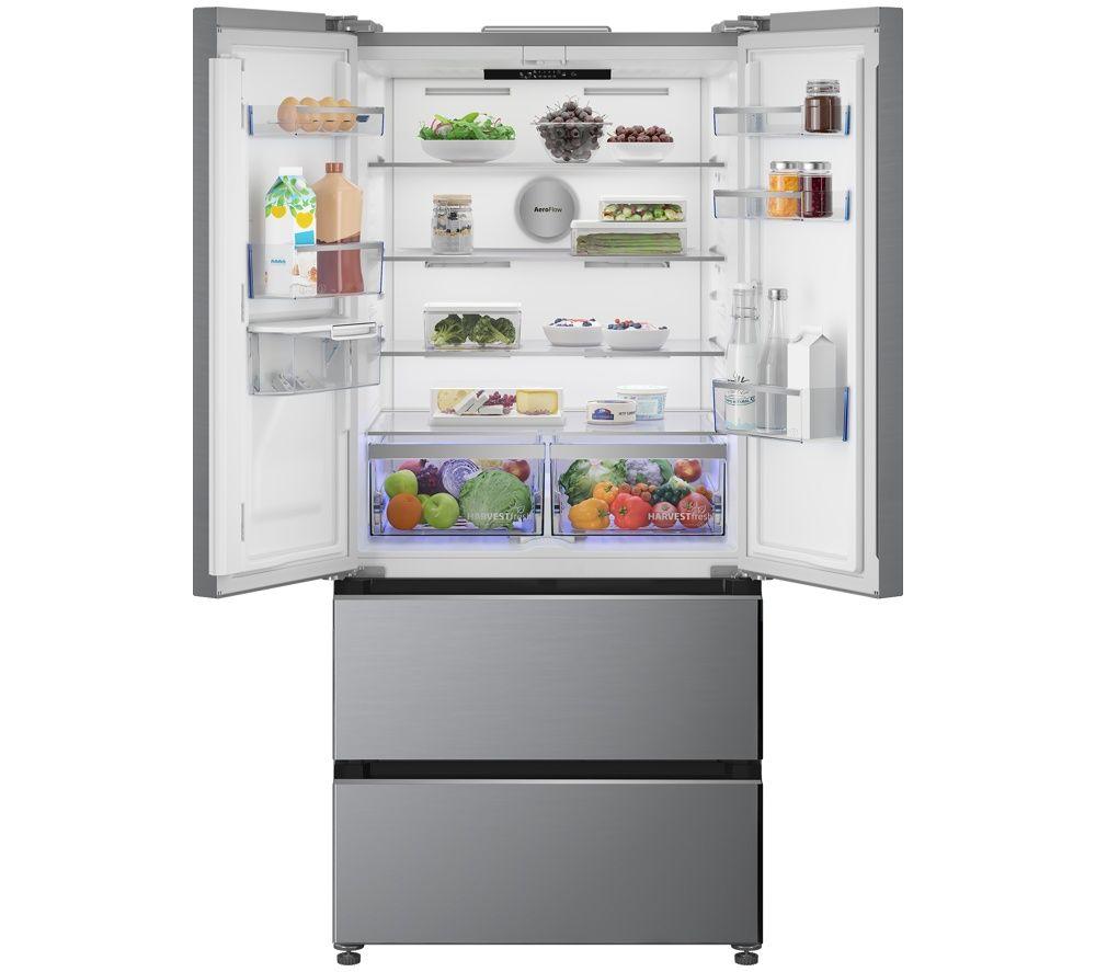 BEKO HarvestFresh AeroFlow GNE48510DVPX American-Style Fridge Freezer - Brushed Steel image number 5 of 26