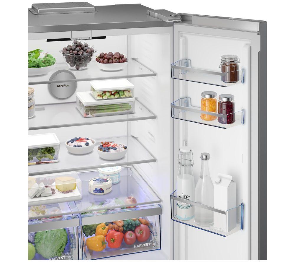 BEKO HarvestFresh AeroFlow GNE48510DVPX American-Style Fridge Freezer - Brushed Steel image number 18 of 26