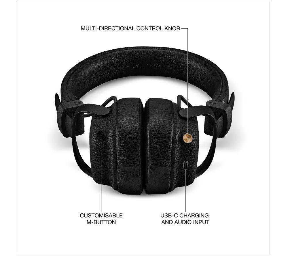 MARSHALL Milton Wireless Bluetooth Noise-Cancelling Headphones - Black image number 2 of 5