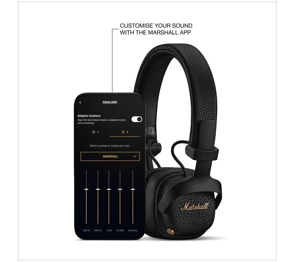 MARSHALL Milton Wireless Bluetooth Noise-Cancelling Headphones - Black image number 5 of 5