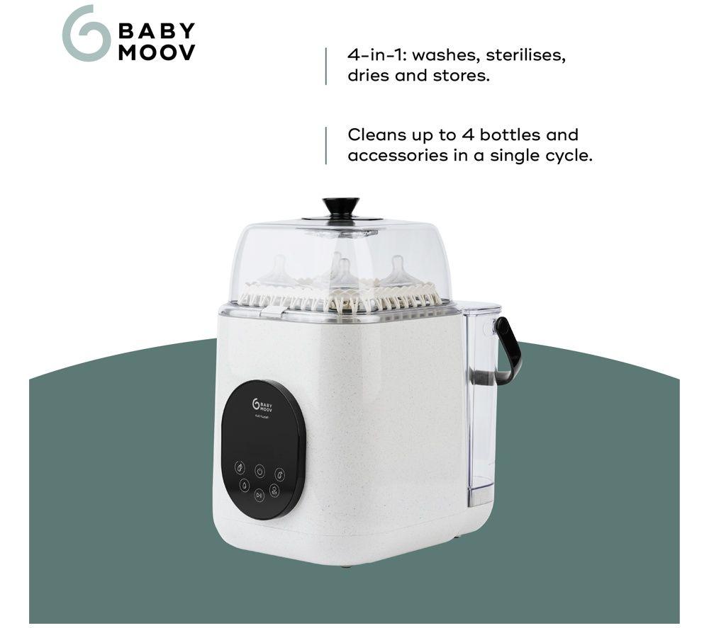BABYMOOV NutriWash 4 in 1 Bottle Washer & Steriliser - White image number 2 of 6
