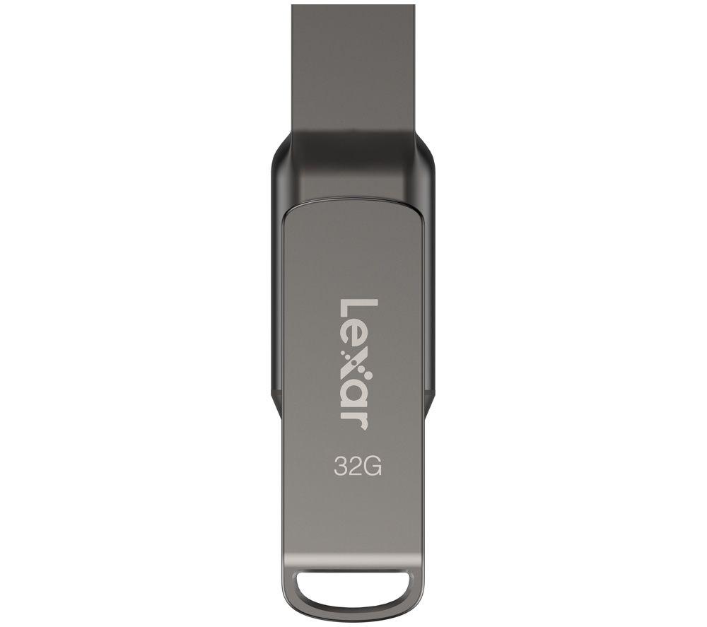 LEXAR JumpDrive D400 Dual USB Type-C & Type-A USB 3.1 Memory Stick - 32 GB, Silver image number 3 of 6
