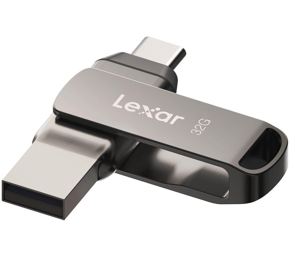 LEXAR JumpDrive D400 Dual USB Type-C & Type-A USB 3.1 Memory Stick - 32 GB, Silver image number 4 of 6