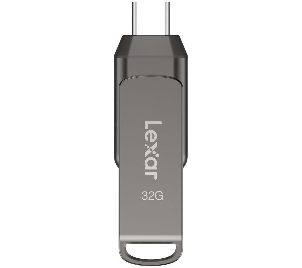 LEXAR JumpDrive D400 Dual USB Type-C & Type-A USB 3.1 Memory Stick - 32 GB, Silver image number 6 of 6