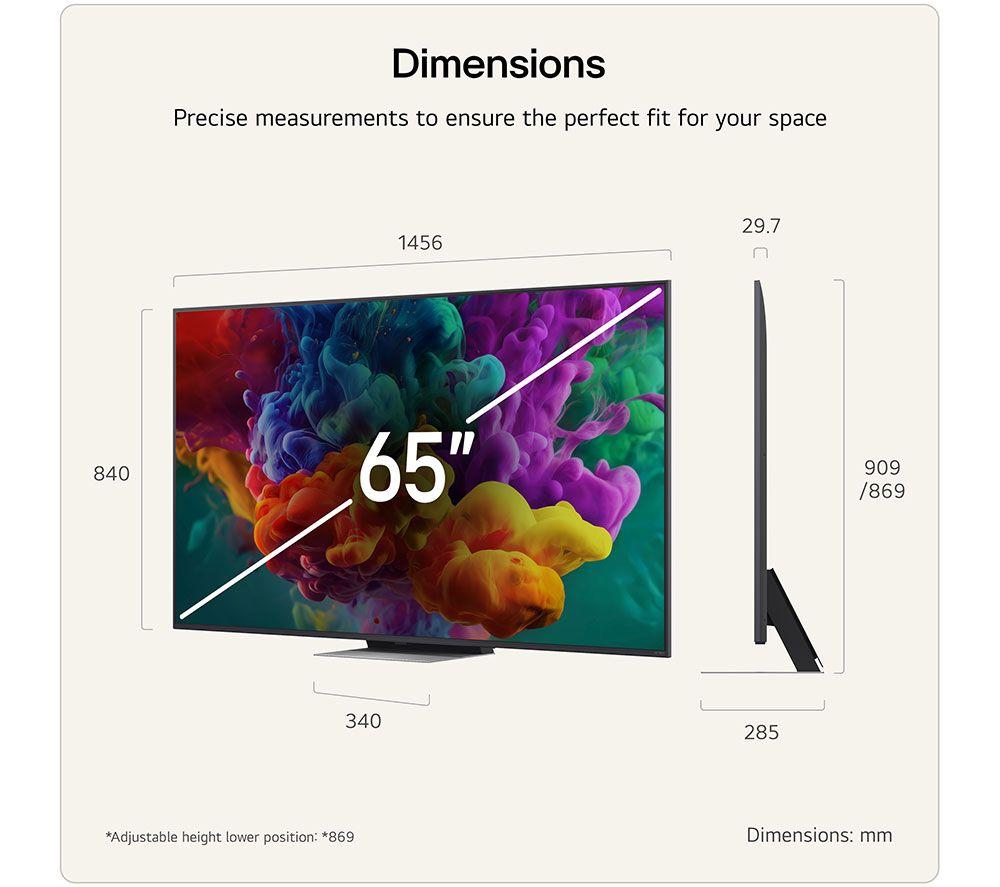 LG QNED86 65" QNED AI Mini LED 4K HDR Smart TV 2026 - 65QNED86B6B image number 3 of 12