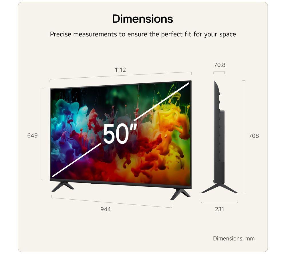 LG QNED72 50" QNED AI 4K HDR Smart TV 2026 - 50QNED72B6B image number 2 of 7