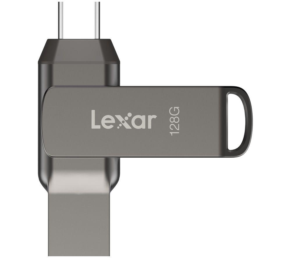LEXAR JumpDrive D400 USB Type-C & Type-A Dual Memory Stick - 128 GB, Silver image number 6 of 6