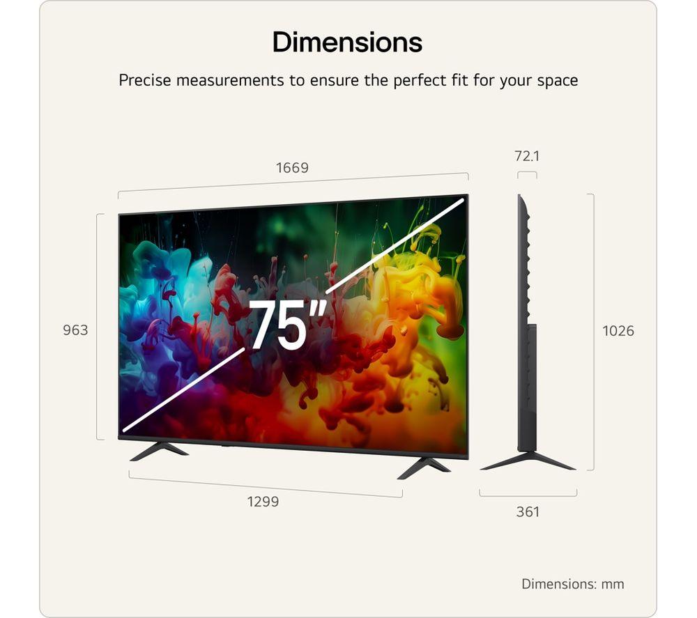 LG QNED72 75" QNED Mini LED AI 4K HDR Smart TV 2026 - 75QNED72B6A image number 6 of 6