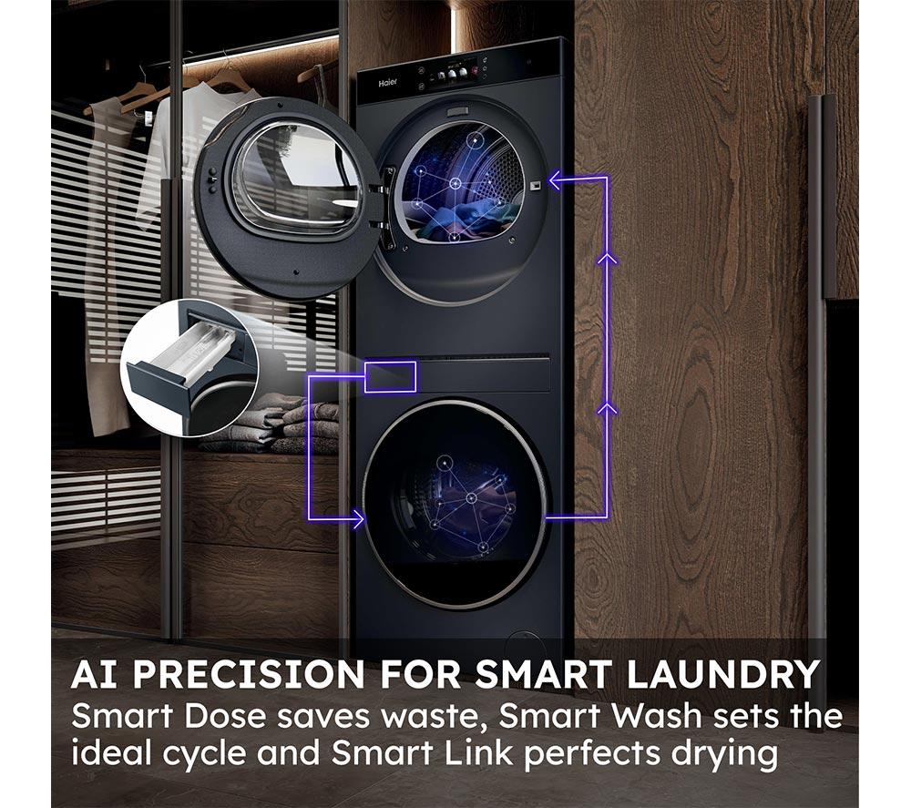 HAIER Couture Laundry Centre CLC108-GNU1-UK WiFi-enabled 10 kg Stacked Washer Dryer - Graphite image number 13 of 15