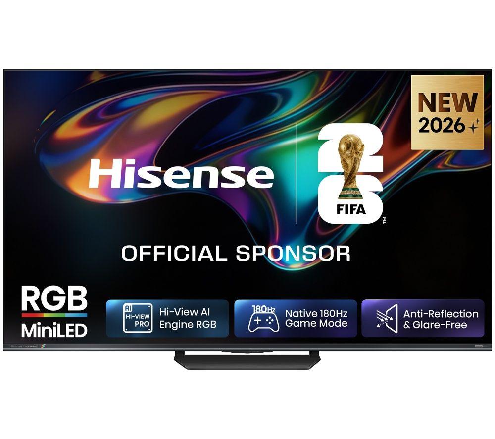Hisense 75" Ur8s Rgb Mini Led 4K 180Hz Smart Ai Tv With Freely - 75Ur8stuk, Silver/Grey