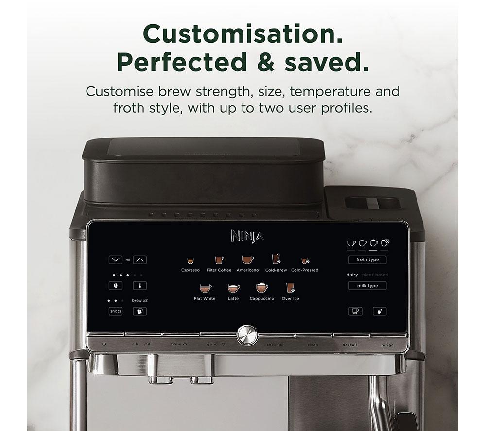 NINJA AutoBarista AE1001UK Bean-to-cup Coffee Machine &ndash; Stainless Steel & Black image number 4 of 8