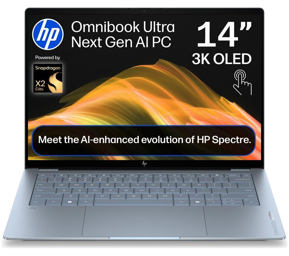 HP OmniBook Ultra 14inch Laptop, Copilot PC - Snapdragon X2 Elite, 1 TB SSD, Stone Blue