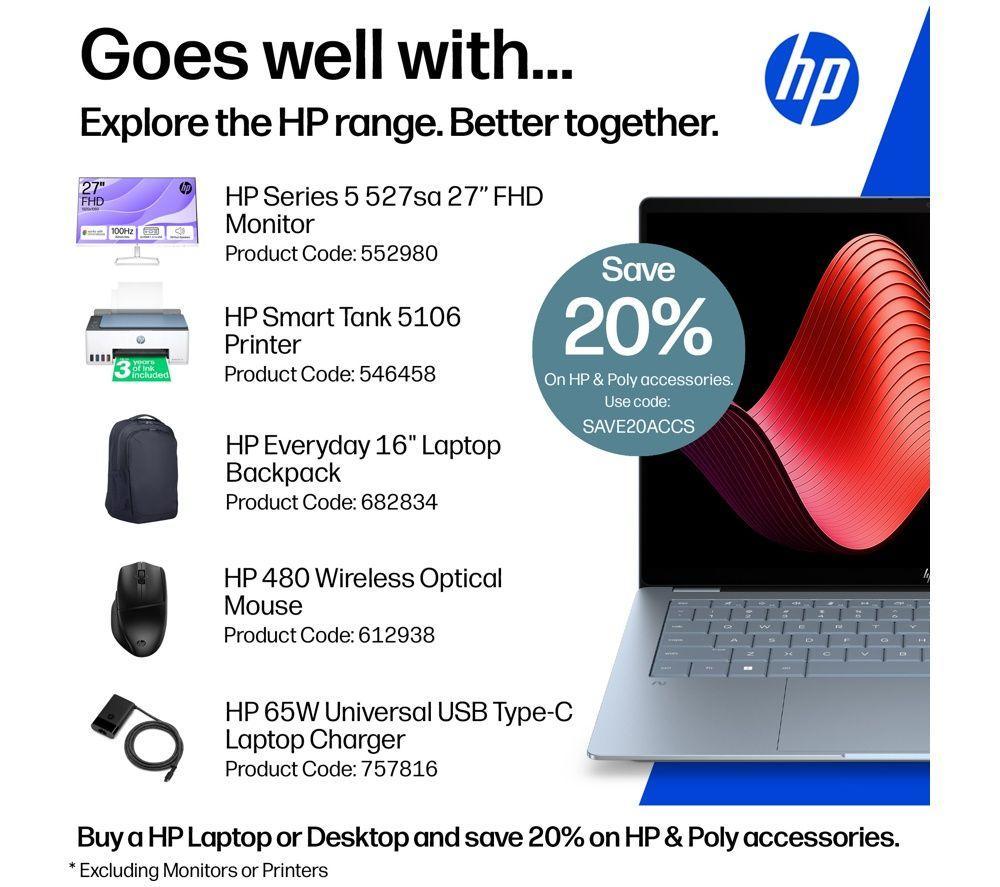 HP OmniBook Ultra 14" Laptop, Copilot+ PC - Snapdragon X2 Elite, 1 TB SSD, Stone Blue image number 3 of 9