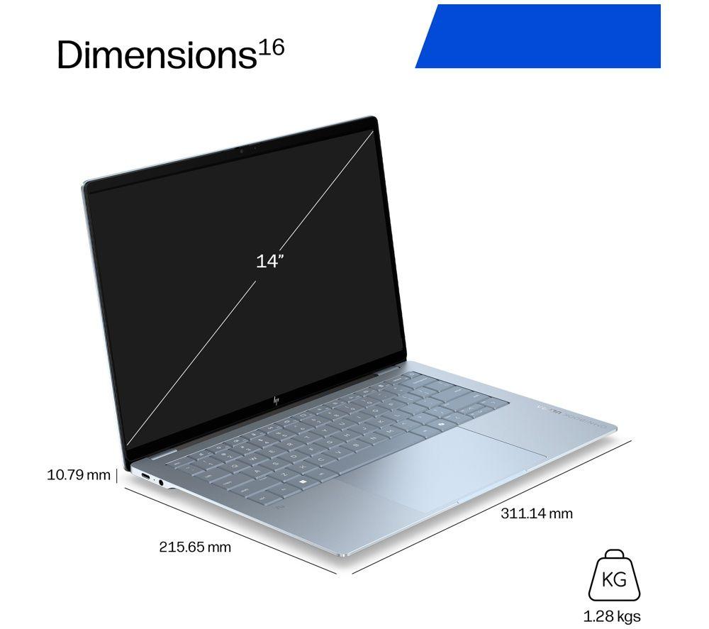 HP OmniBook Ultra 14" Laptop, Copilot+ PC - Snapdragon X2 Elite, 1 TB SSD, Stone Blue image number 7 of 9