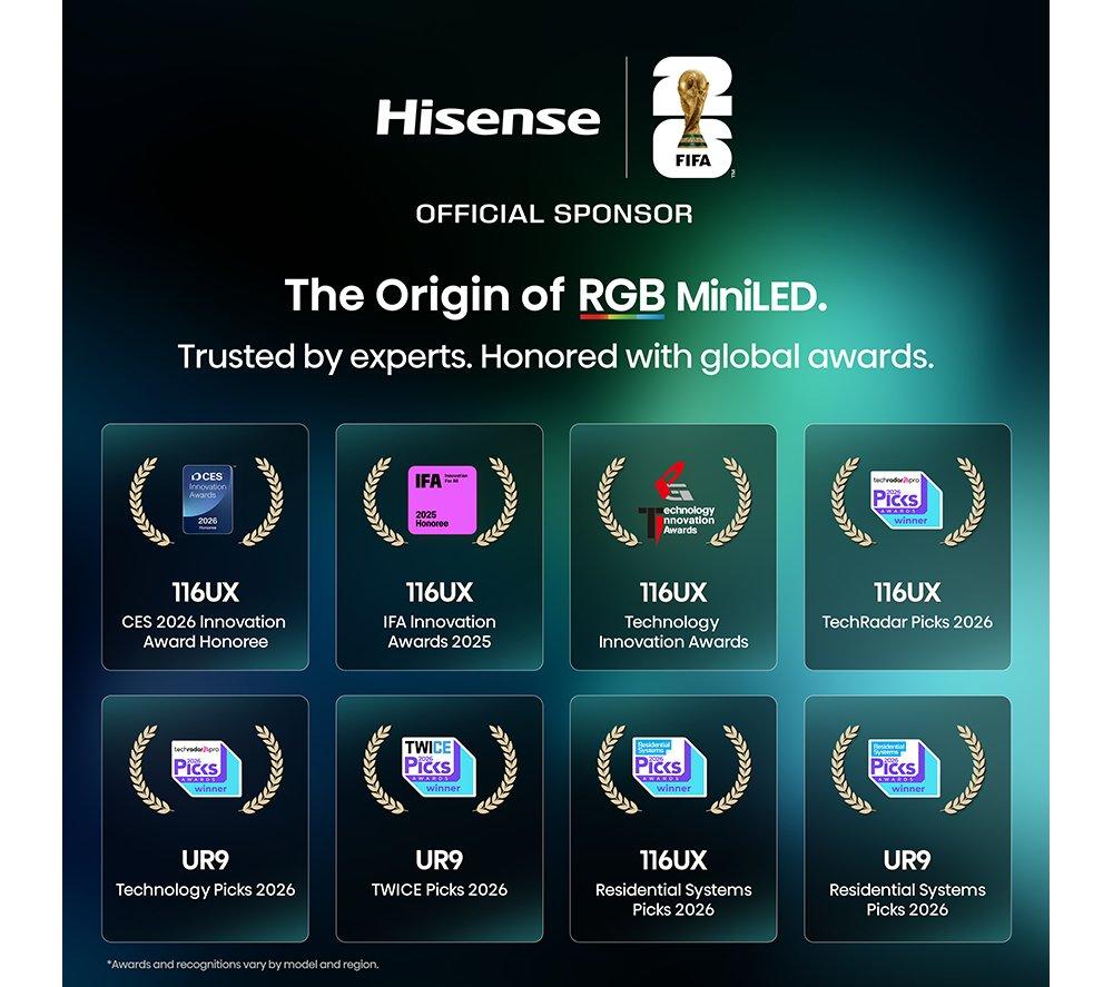 HISENSE UR8S 65" RGB Mini LED 4K 180Hz Smart AI TV with Freely - 65UR8STUK image number 4 of 15