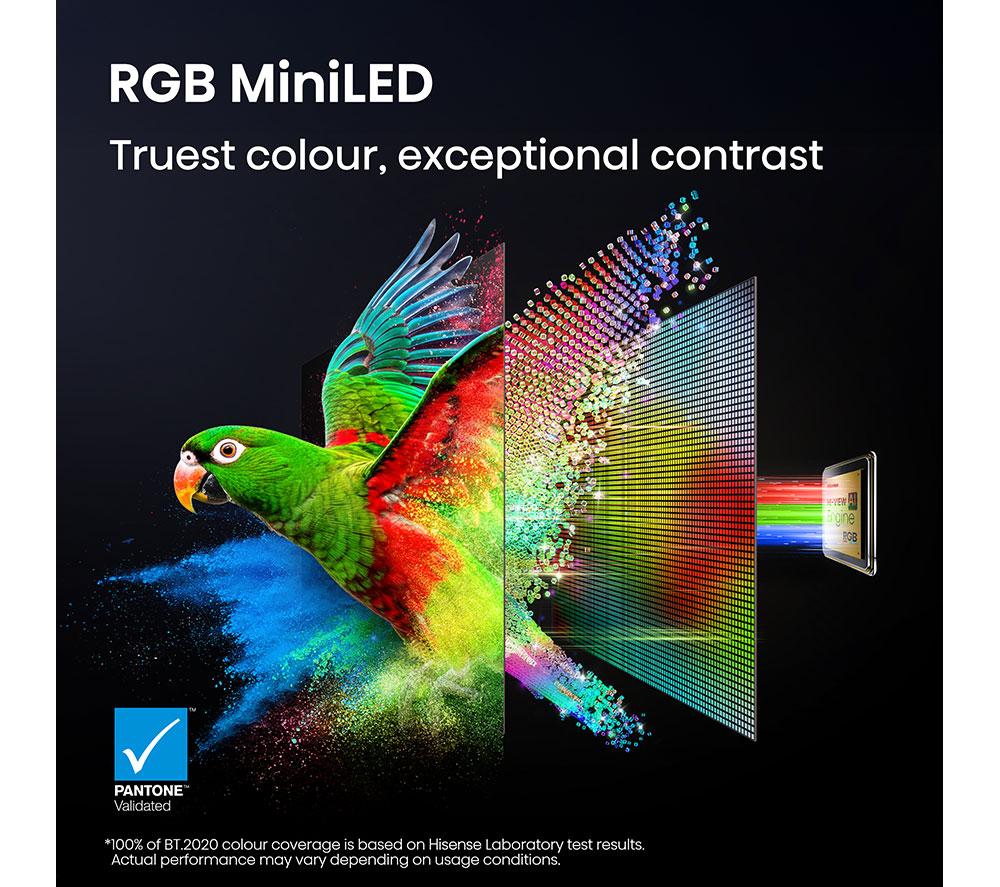 HISENSE UR8S 55" RGB Mini LED 4K 180Hz Smart AI TV with Freely - 55UR8STUK image number 5 of 15