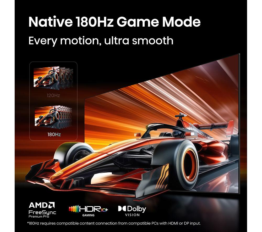 HISENSE UR8S 55" RGB Mini LED 4K 180Hz Smart AI TV with Freely - 55UR8STUK image number 7 of 15