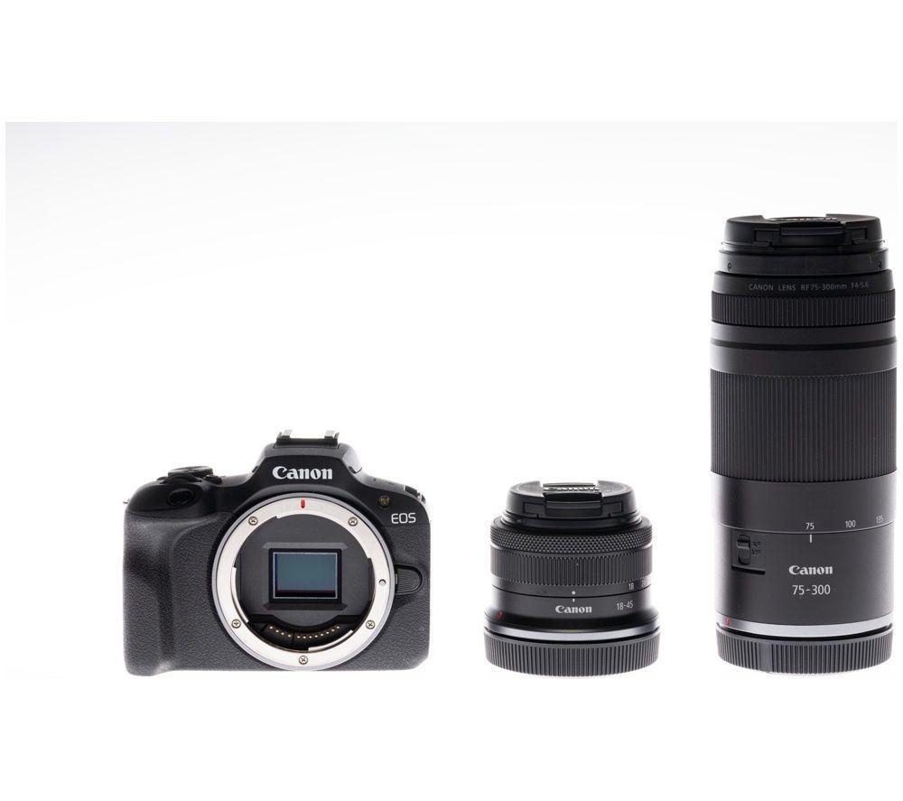 CANON EOS R100 Mirrorless Camera with RF-S 18-45 mm f/4.5-6.3 IS STM & RF 75-300 mm f/4-5.6 Lens image number 2 of 4