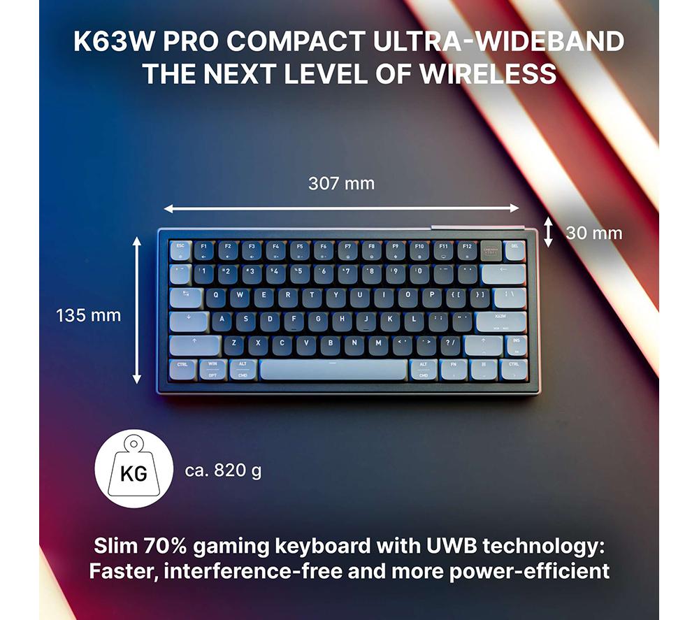CHERRY XTRFY K63W Pro Compact Wireless Mechanical Gaming Keyboard - Black image number 6 of 9