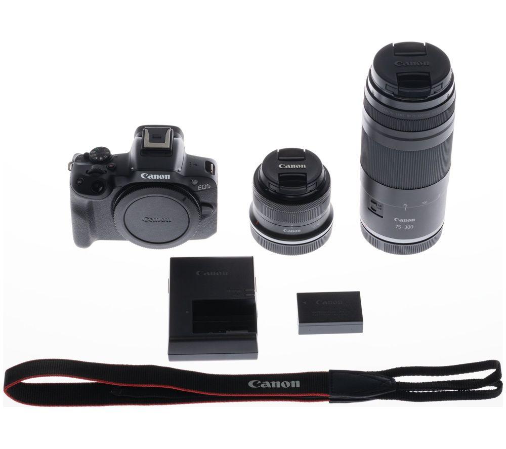 CANON EOS R50 Mirrorless Camera with RF-S 18-45 mm f/4.5-6.3 IS STM & RF 75-300 mm f/4-5.6 Lens image number 2 of 3