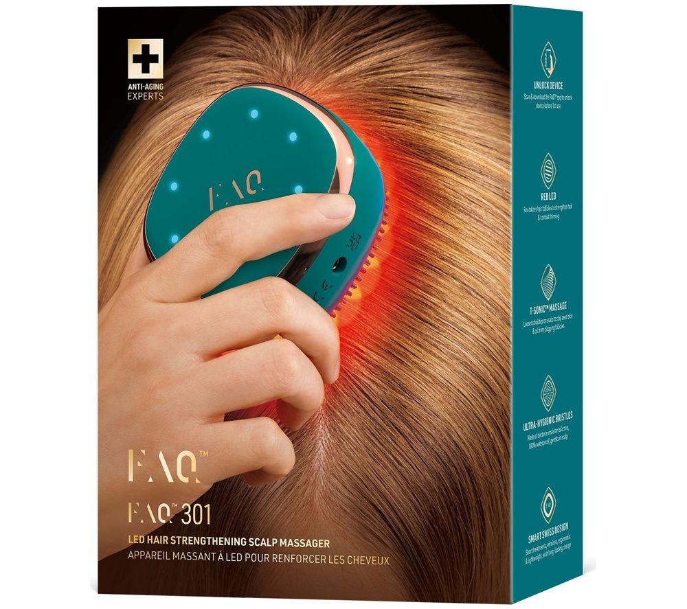 FOREO FAQ 301 Red LED Hair Strengthening Scalp Massager - Blue Emerald image number 6 of 8
