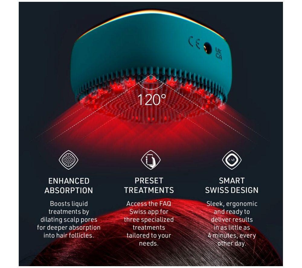 FOREO FAQ 301 Red LED Hair Strengthening Scalp Massager - Blue Emerald image number 7 of 8