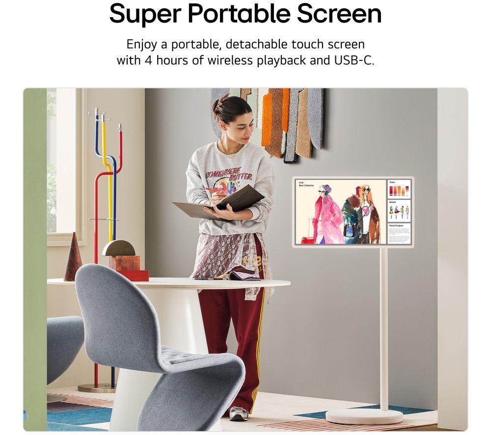 LG StanbyME 2 27LX6TDGA 27" Smart Quad HD HDR LED Portable TV - Beige image number 7 of 8