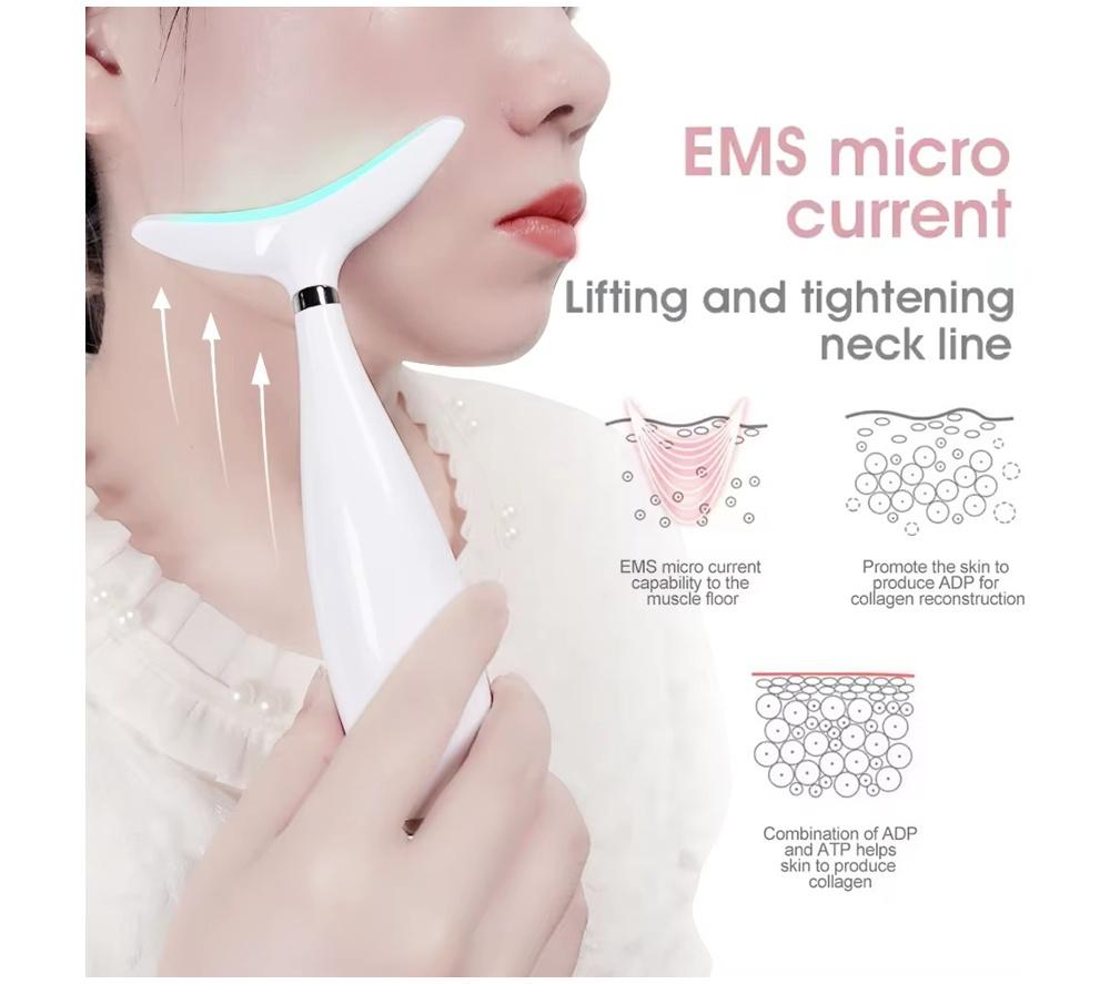 LOVE MY SKIN LMS-FNSD Handheld Face & Neck Sculpting Device - White image number 9 of 16