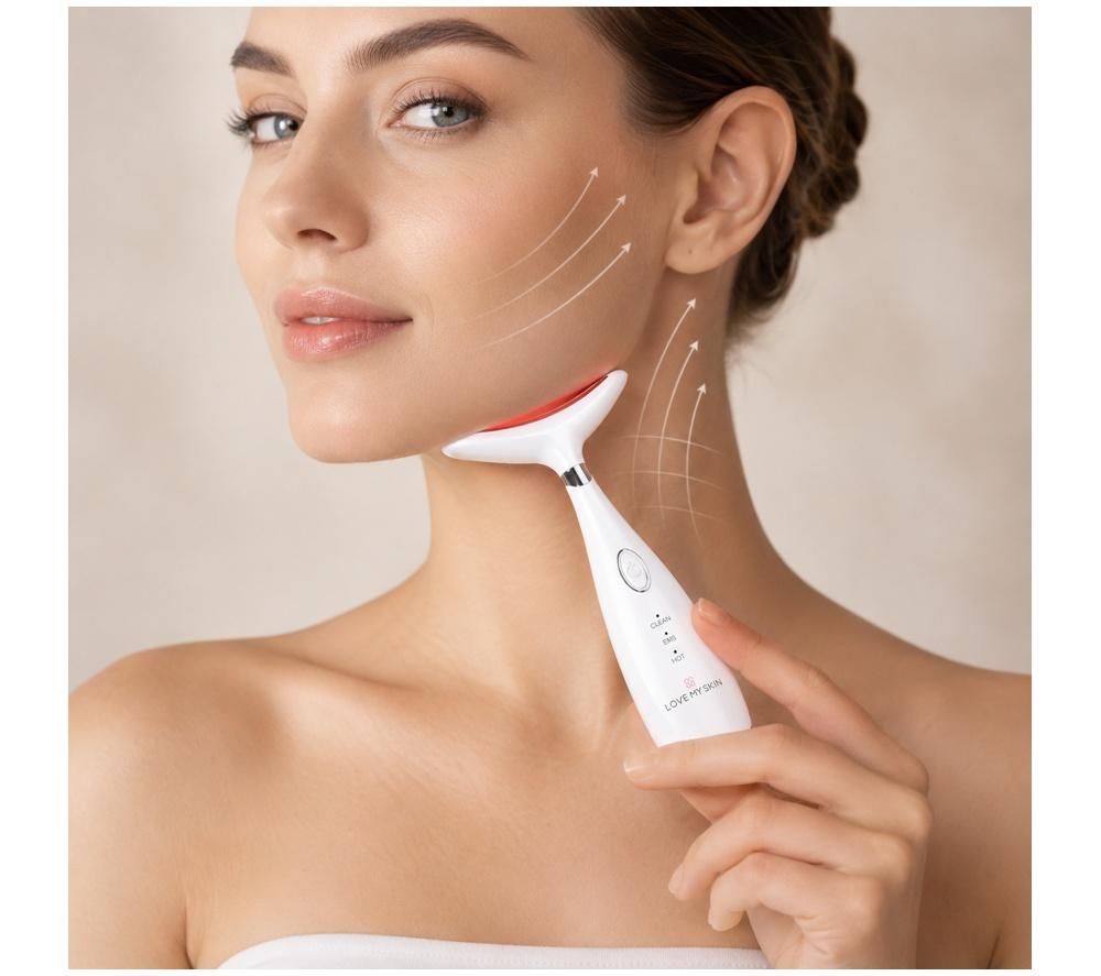 LOVE MY SKIN LMS-FNSD Handheld Face & Neck Sculpting Device - White image number 12 of 16