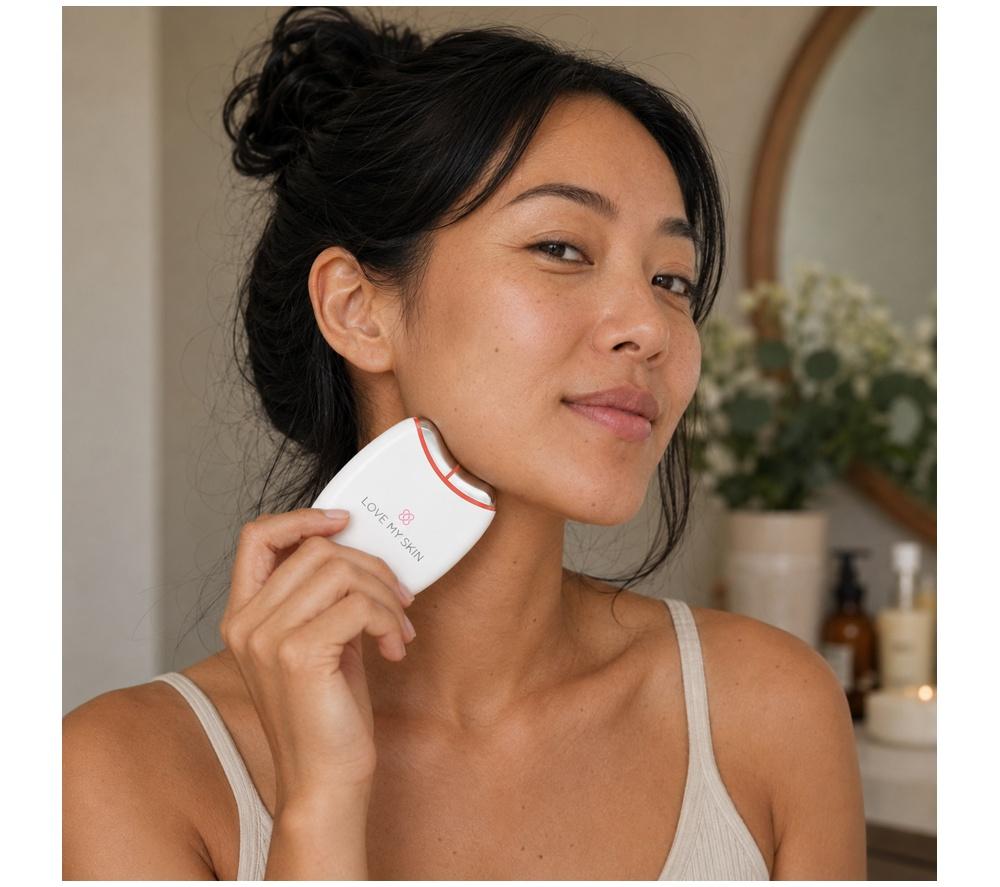 LOVE MY SKIN Heated LED Electric Gua Sha - White image number 4 of 6