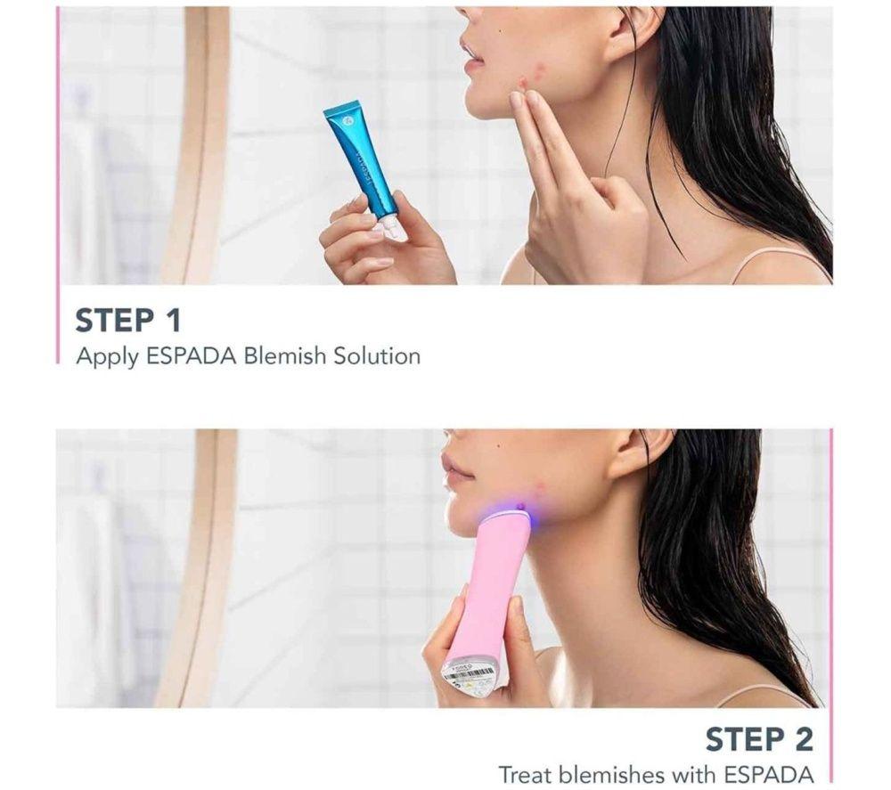 FOREO Espada 2 Targeted Blue LED Acne Treatment Device &ndash; Pearl Pink image number 2 of 2