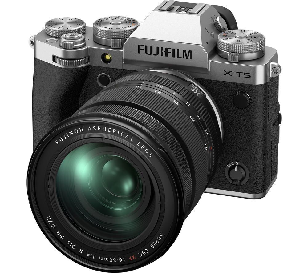 FUJIFILM X-T5 Mirrorless Camera with FUJINON XF 16-80 mm f/2.8-4.0 OIS WR Lens - Silver image number 5 of 8