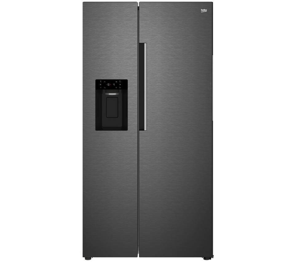 BEKO HarvestFresh AeroFlow ASN492VPZ American-Style Fridge Freezer - Dark Inox
