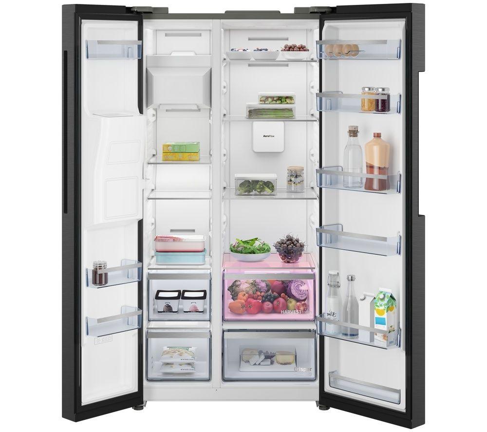 BEKO HarvestFresh AeroFlow ASN492VPZ American-Style Fridge Freezer - Dark Inox image number 4 of 21