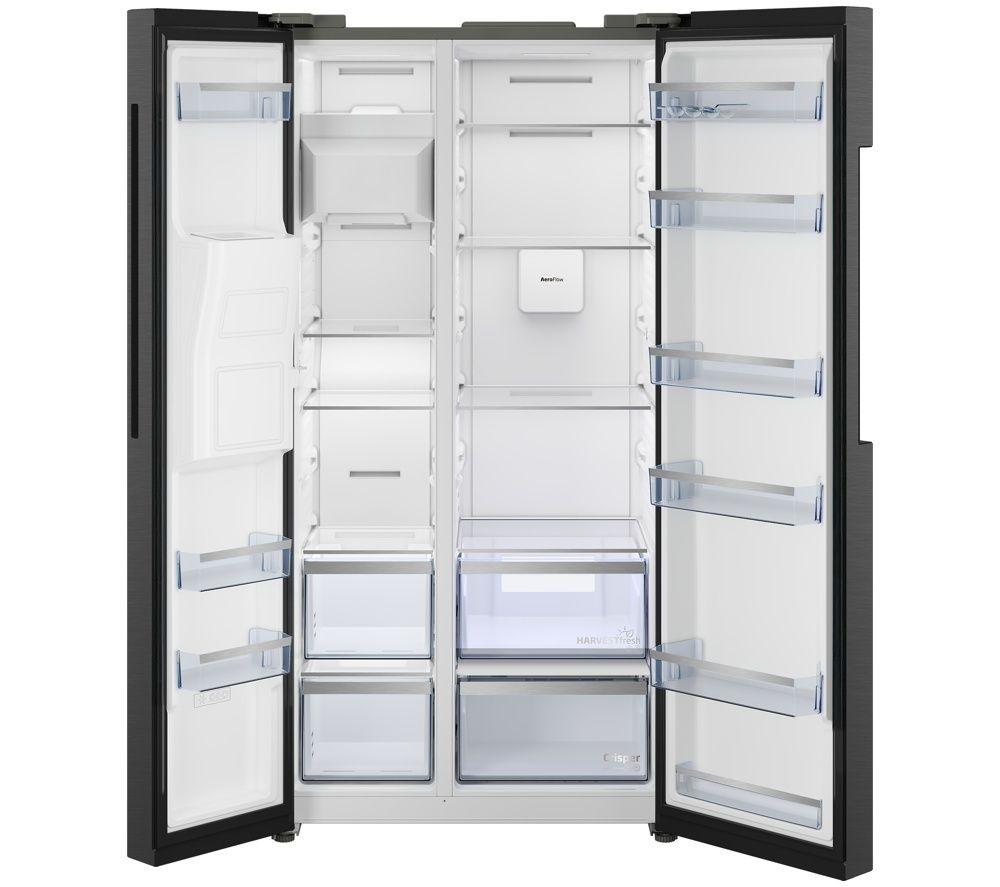 BEKO HarvestFresh AeroFlow ASN492VPZ American-Style Fridge Freezer - Dark Inox image number 6 of 21