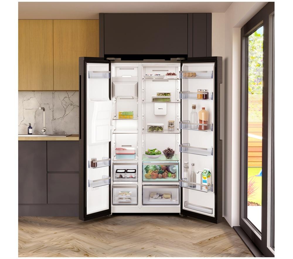 BEKO HarvestFresh AeroFlow ASN492VPZ American-Style Fridge Freezer - Dark Inox image number 27 of 29