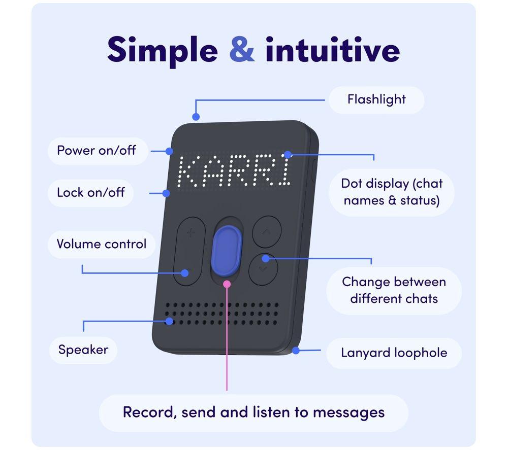 KARRI Messenger 2 Instant Voice Messenger - Black & Blue image number 3 of 5