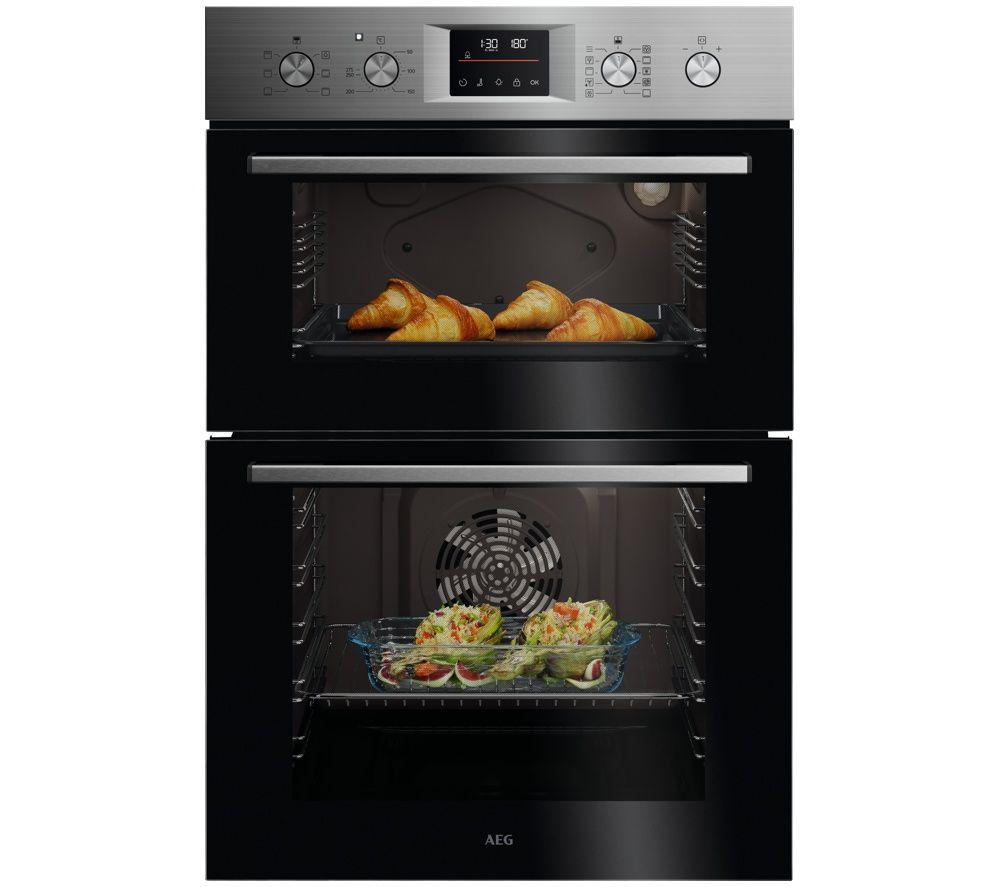 Aeg Ou5cp40m Electric Built-Under Double Oven - Stainless Steel, Stainless Steel