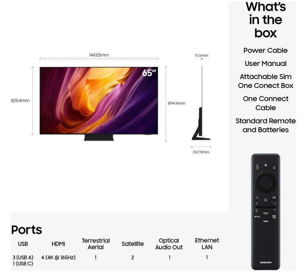 SAMSUNG S95H 65" OLED Glare Free 4K Vision AI Smart TV 2026 - QE65S95H image number 8 of 10