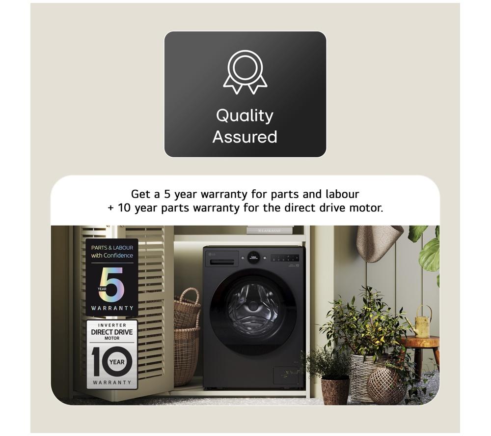 LG Series 10 WHX9016TBC WiFi-enabled 11 kg Heat Pump Washer Dryer - Black image number 11 of 20
