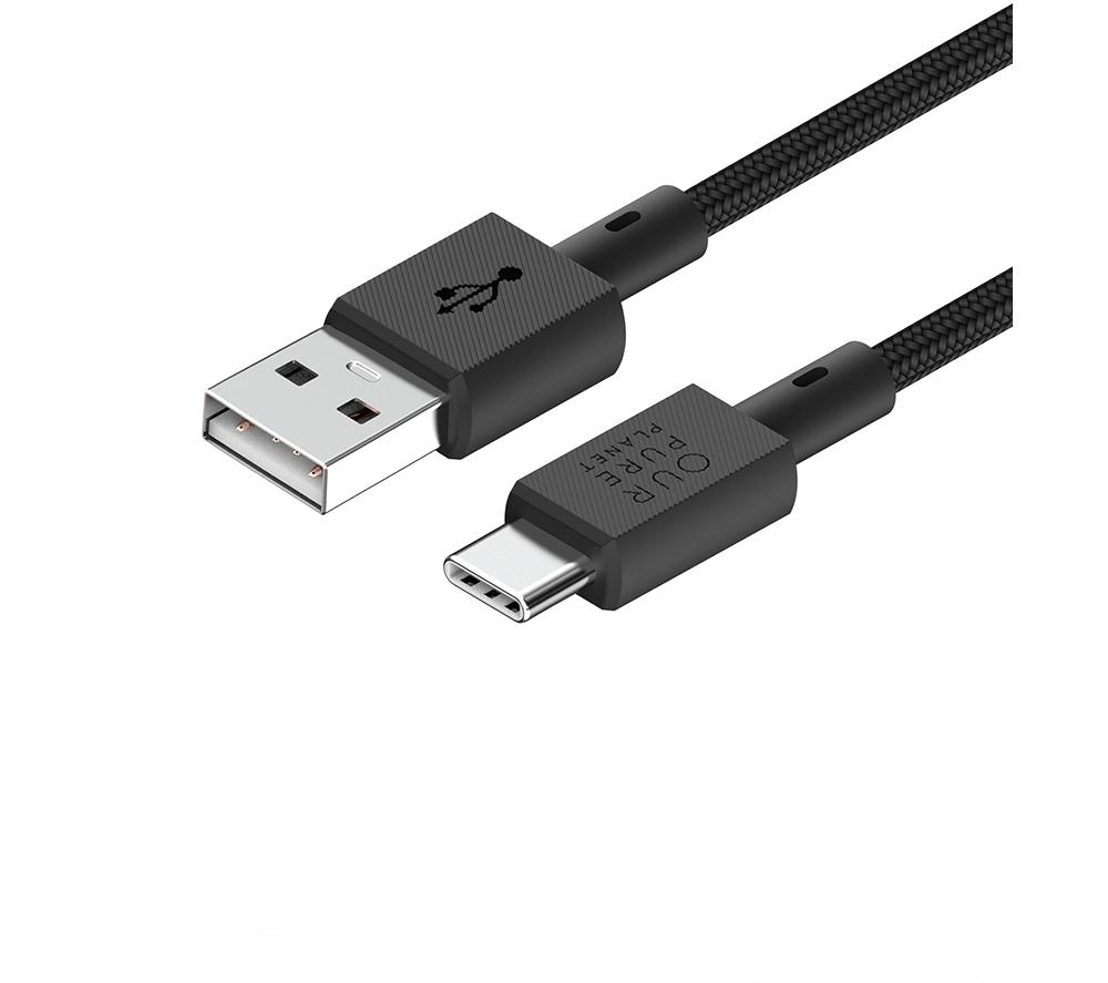 OUR PURE PLANET OPP102 Braided USB to USB-C Cable - 1.2 m, Black image number 12 of 13
