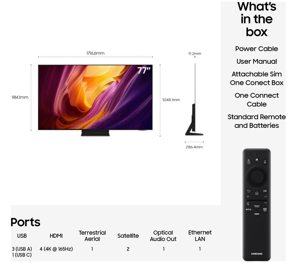 SAMSUNG S95H 77" OLED Glare Free 4K Vision AI Smart TV 2026 - QE77S95H image number 8 of 10