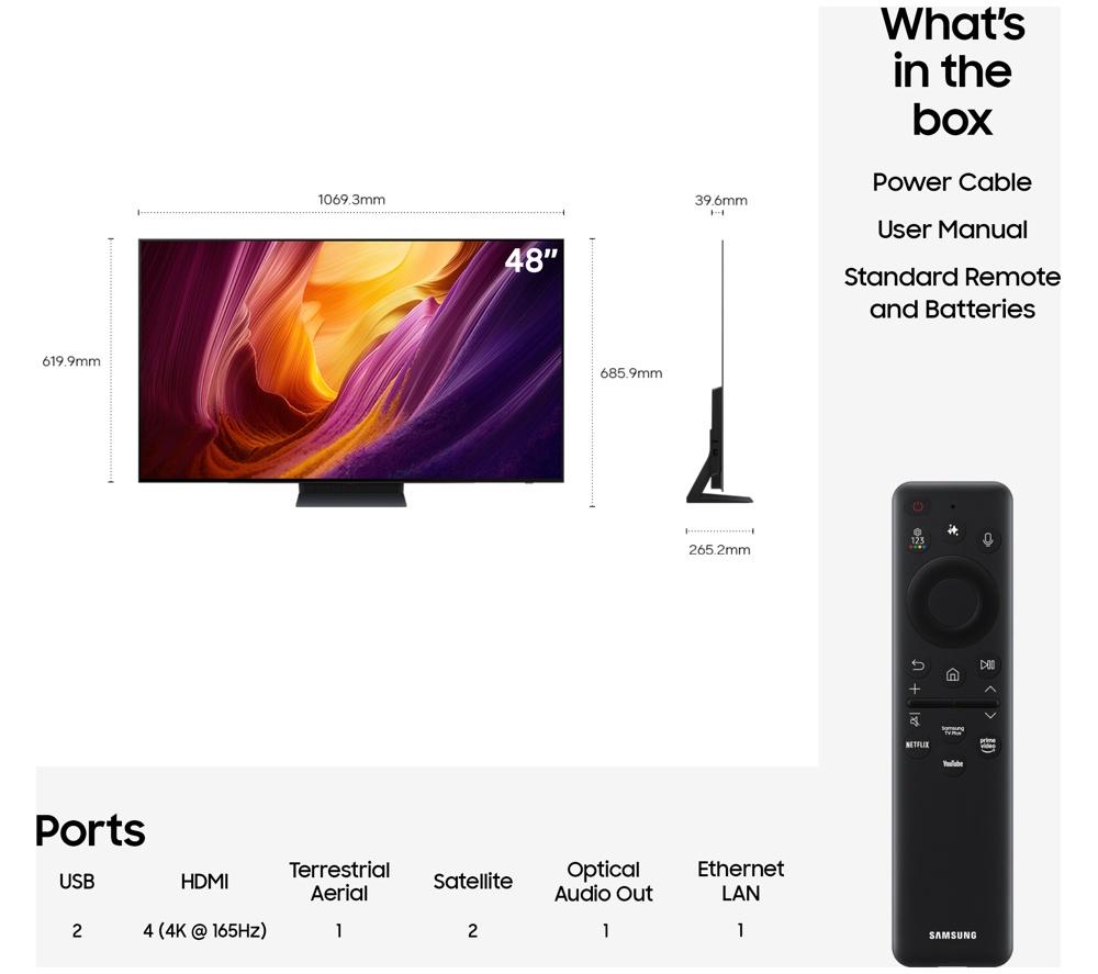 SAMSUNG S95H 48" OLED Glare Free 4K Vision AI Smart TV 2026 - QE48S95H image number 8 of 10