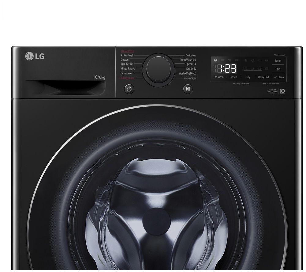 LG Series 4 Pro AI Direct Drive FWY706NCTN1 10 kg Washer Dryer - Black image number 5 of 8