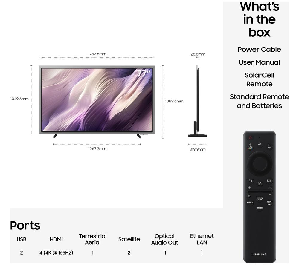 SAMSUNG S99H 77" OLED Glare Free & Art Mode 4K Vision AI Smart TV 2026 - QE77S99H image number 10 of 14